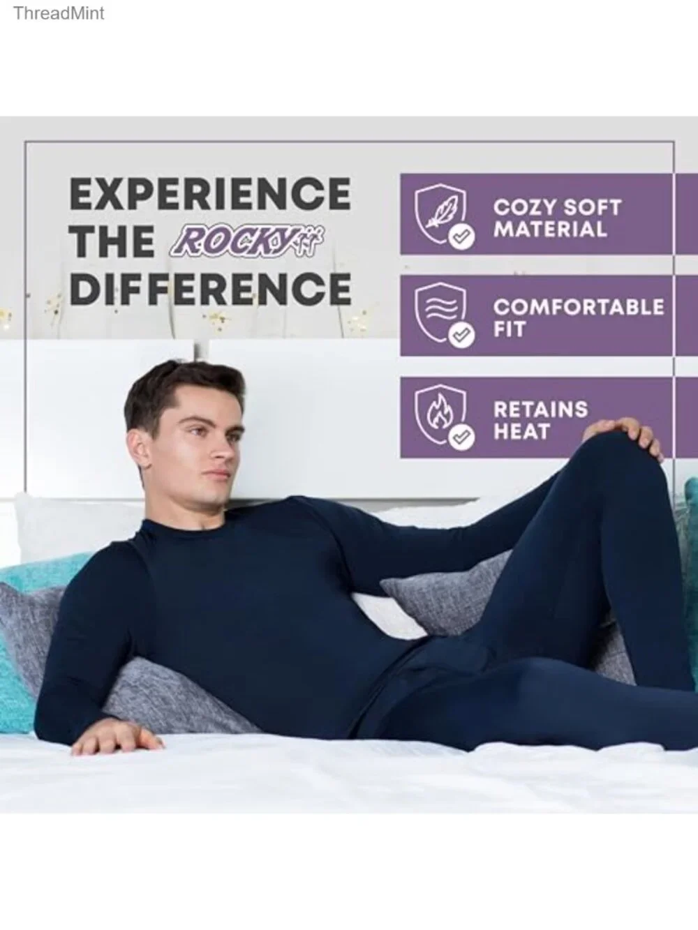 Thermal Underwear Men Long Johns Base Layer Top and Bottom Set